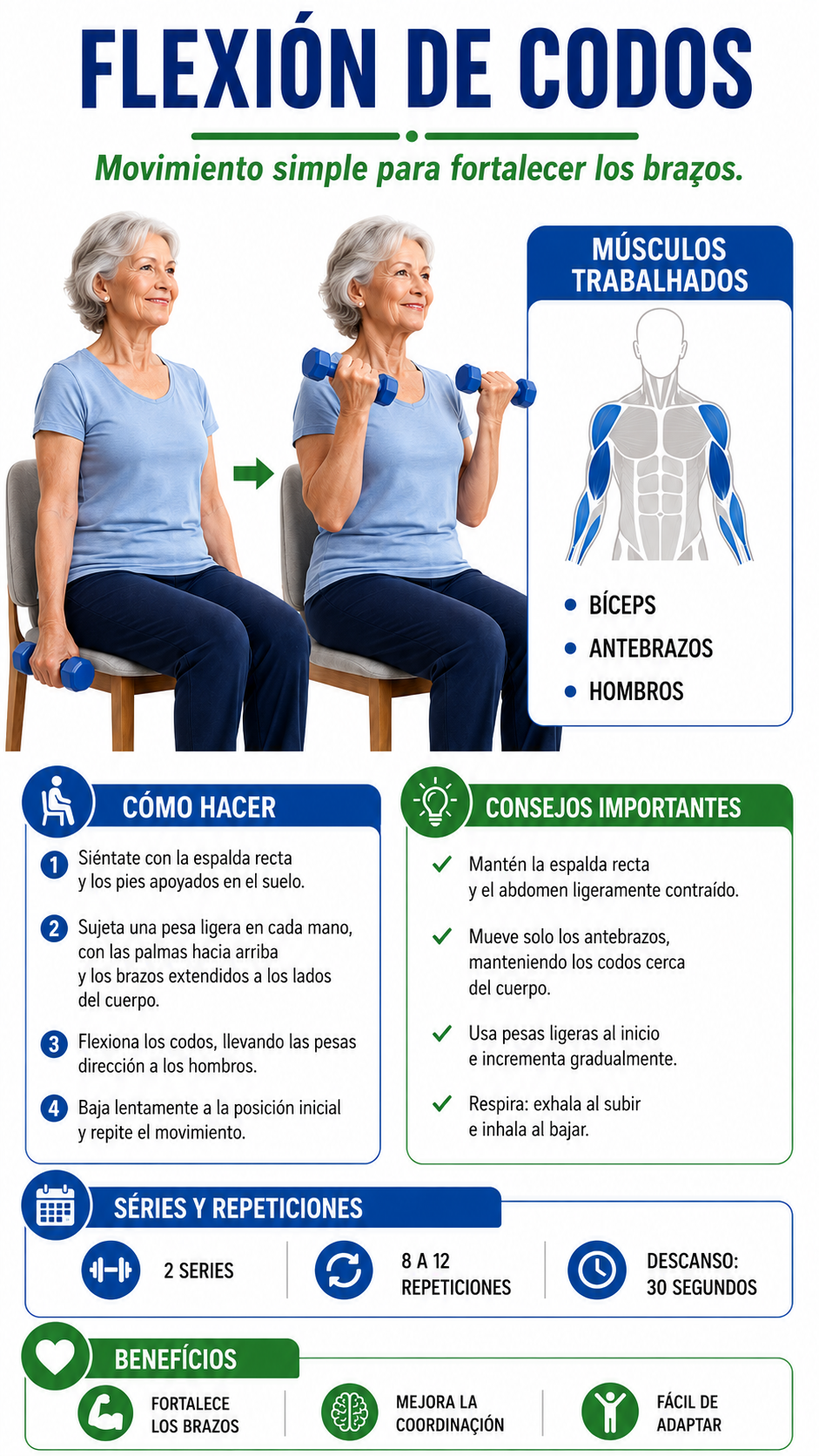 Página ilustrada: flexión de codos