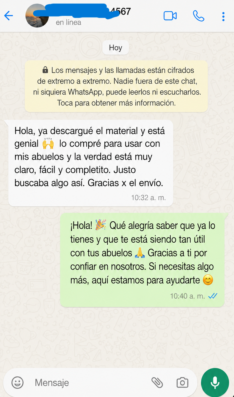 Mensaje recibido por WhatsApp 3