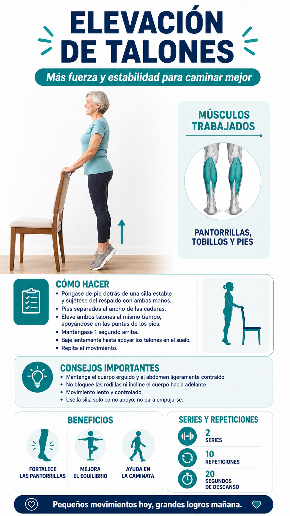 Página ilustrada: elevación de talones